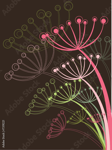 chocolate and pink dandelion (vector) - illustration #7319221
