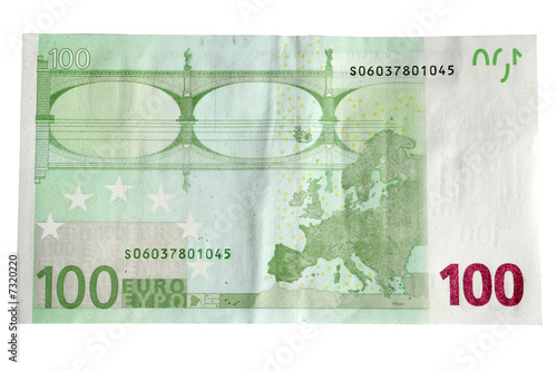 100 Euros banknote, isolated
