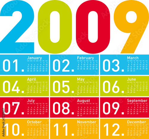 Colorful Calendar for 2009