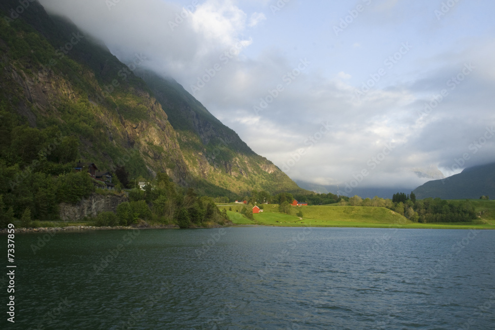 Evening in the Norwegian village Evening in the Norwegian village