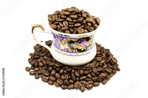 Full cup of coffee isolated on white