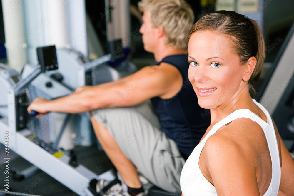 At the rowing machine At the rowing machine