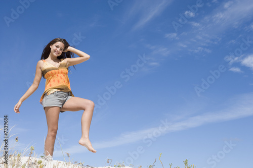 Young woman relaxing at beach