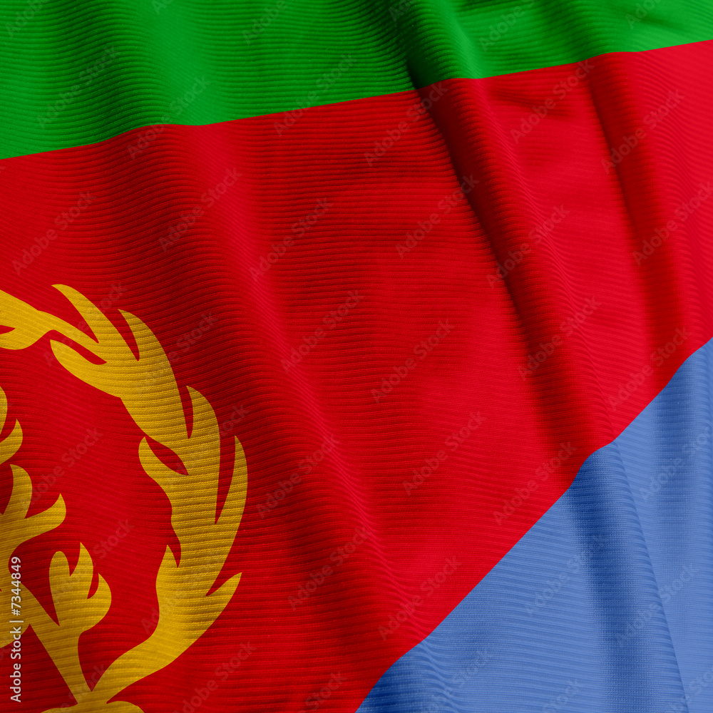 Fototapeta premium Eritrean Flag Closeup