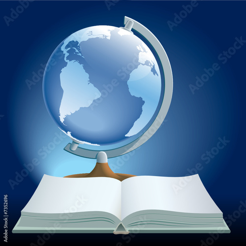 Book and globe