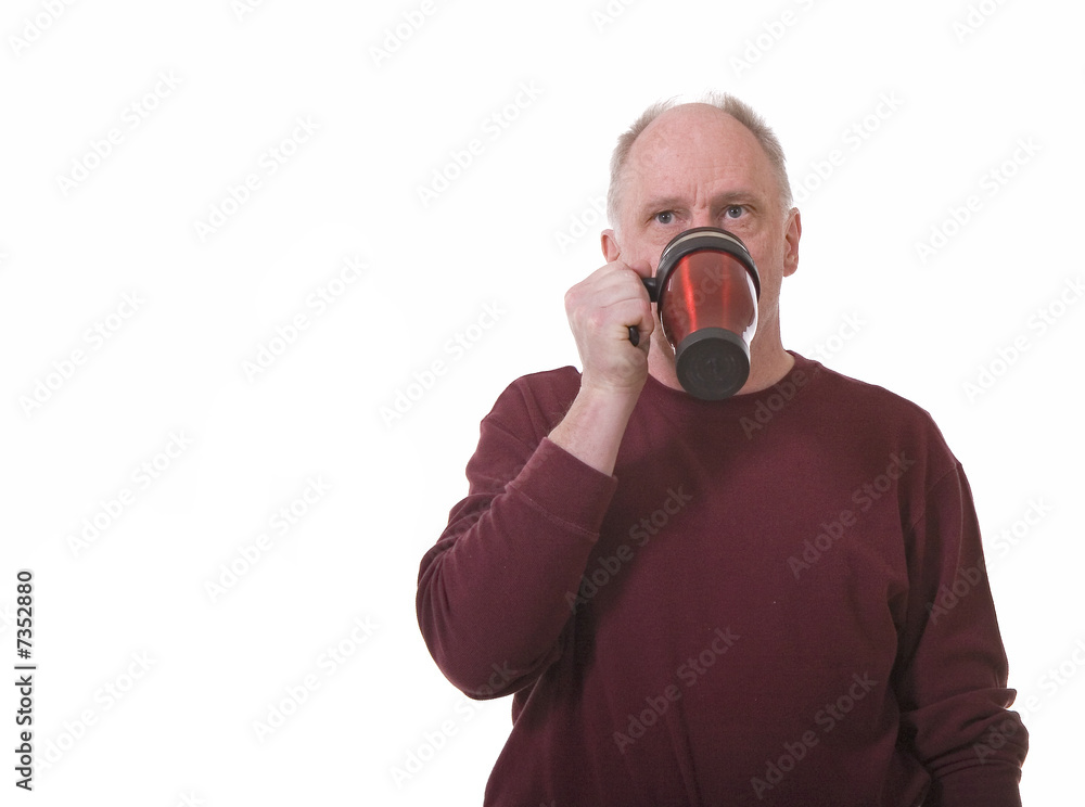 Old Guy Drinking from Coffee Mug Old Guy Drinking from Coffee Mug