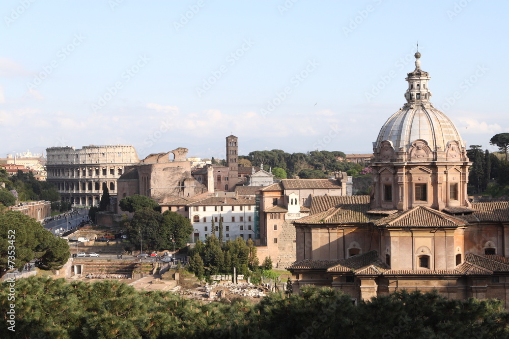 A view of the historic center of Rome