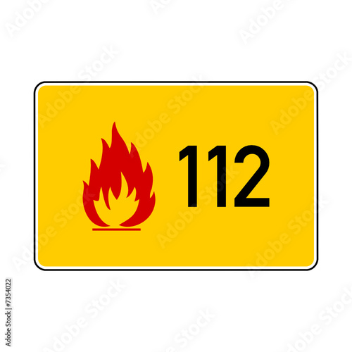 Feuerwehr 112 Schild Stock Vektorgrafik Adobe Stock