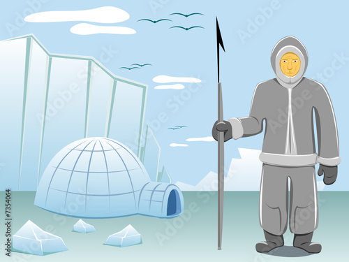 eskimo and arctic landscape