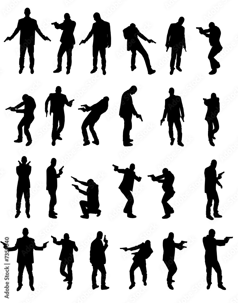 vector men with pistol vector men with pistol