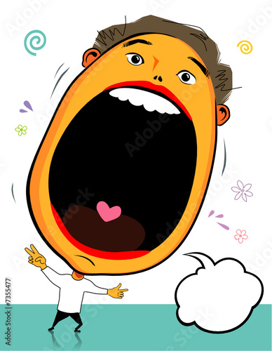 Big head surprise, vector illustration file with layers