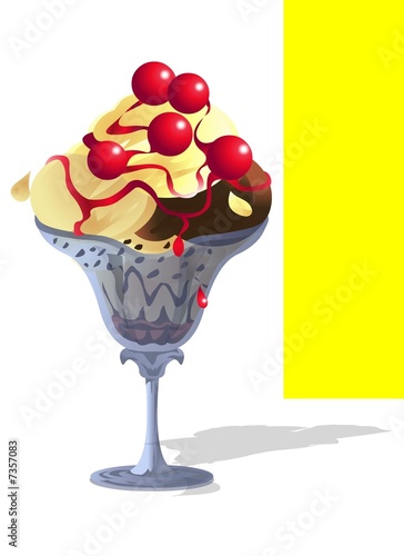 Sundae Ice-Cream with Cherry