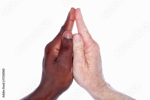 Billede på lærred Two Hands forming a Church with a Steeple(based on a child's han
