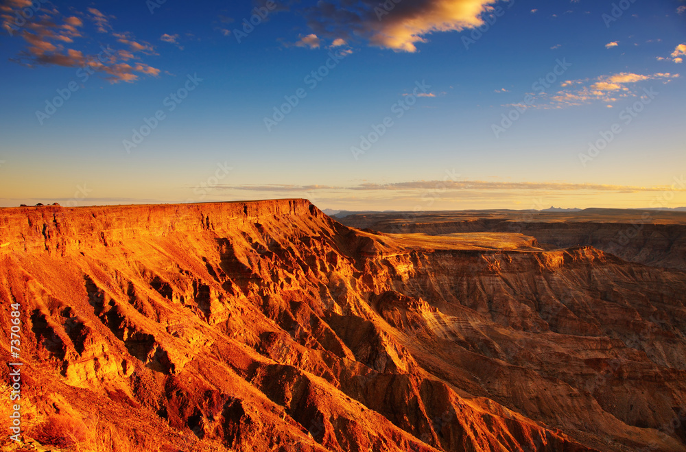 Fish River canyon- the second largest canyon in the world - obrazy, fototapety, plakaty 