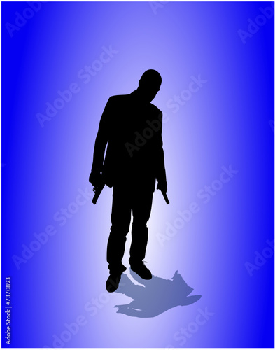 man with pistol