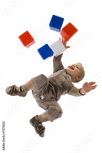 Child playing with block photo