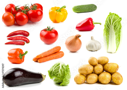Vegetables isolated on white