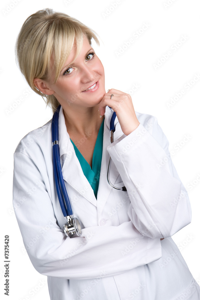 friendly doctor over white background friendly doctor over white background