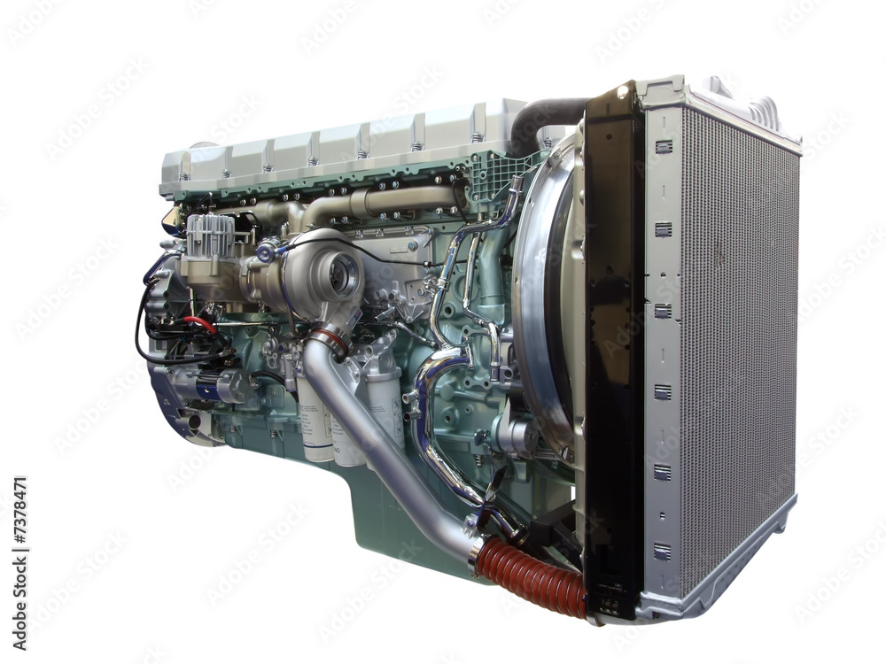 heavy truck engine isolated