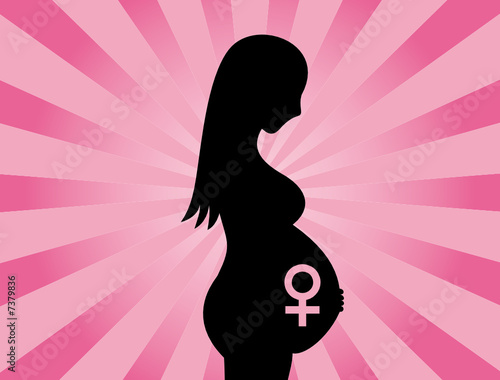 Woman pregnant with girl
