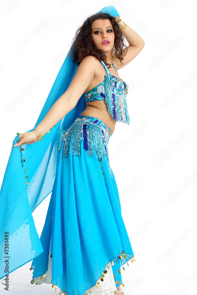 girl dances east dance isolated on white background girl dances east dance isolated on white background