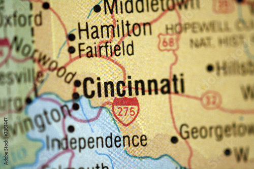 Map of Cincinnati Ohio