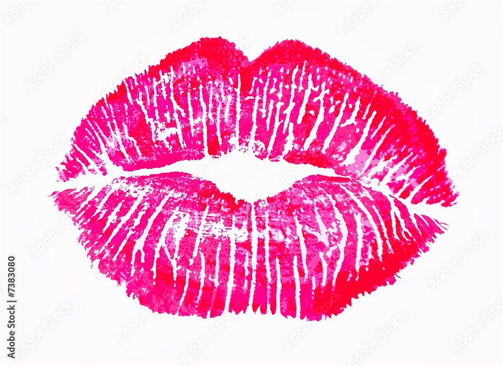 Obraz premium Kiss Lips Lip Print Pink Red Usta