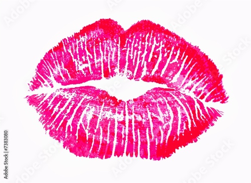 Kiss lips lip print pink red mouth