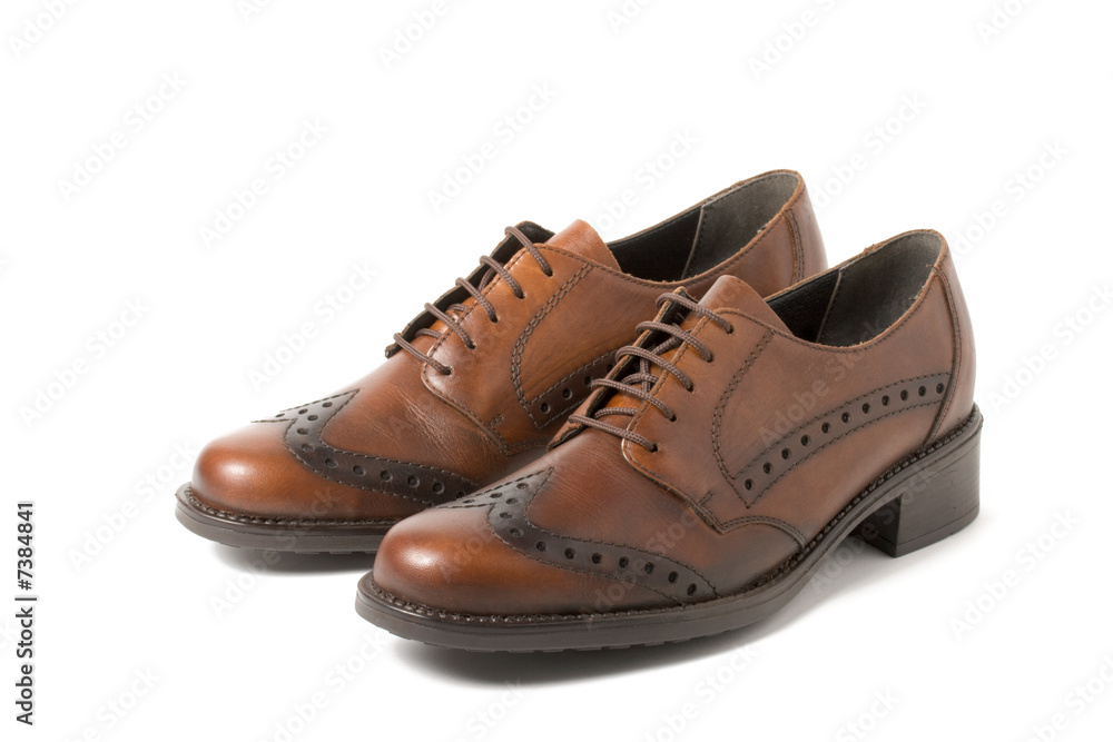 Two brown shoes isolated on white Two brown shoes isolated on white