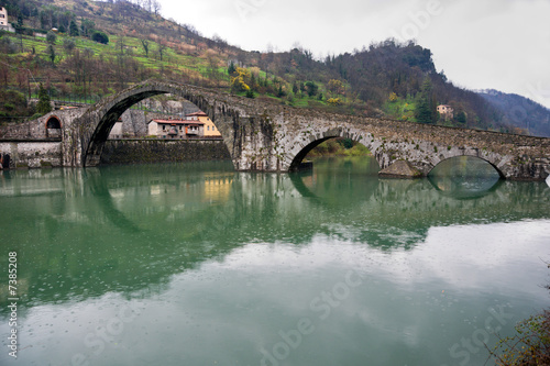 Maddalena's bridge, Borgo a Mozzano, Lucca, Italy. photo