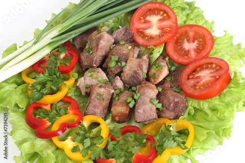 Obraz na płótnie Appetizing shish kebab w salonie