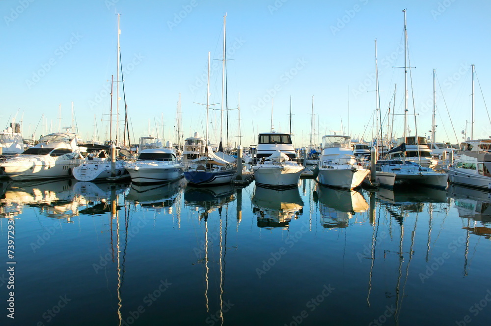 Fototapeta Marina Boats At Daybreak