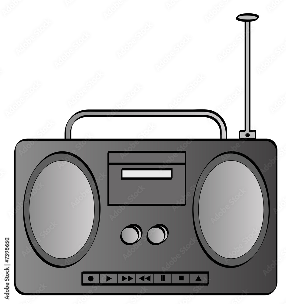 Fototapeta premium grey or silver music stereo or radio boombox