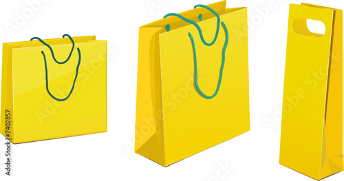 Yellow shopping bags