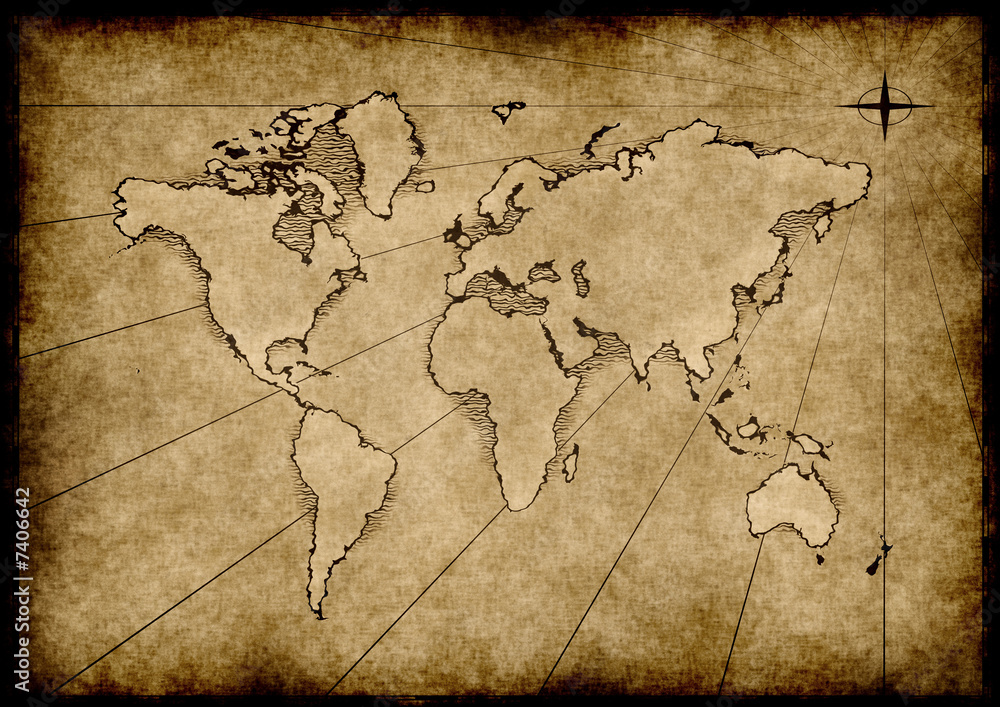 old grungy world map