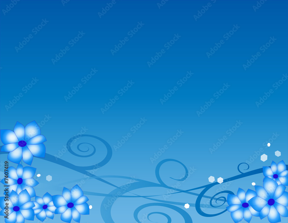 Spring Flowers in Blue