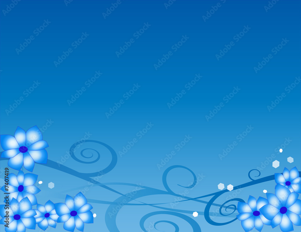 Spring Flowers in Blue Spring Flowers in Blue