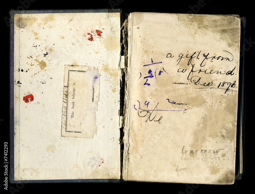 Vintage broken textbook background texture