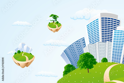 Business city in the sky