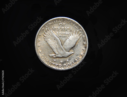 back of standing liberty USA quarter