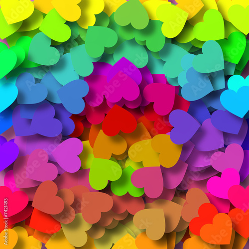 Colorful hearts