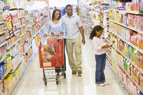 Family grocery shopping photo