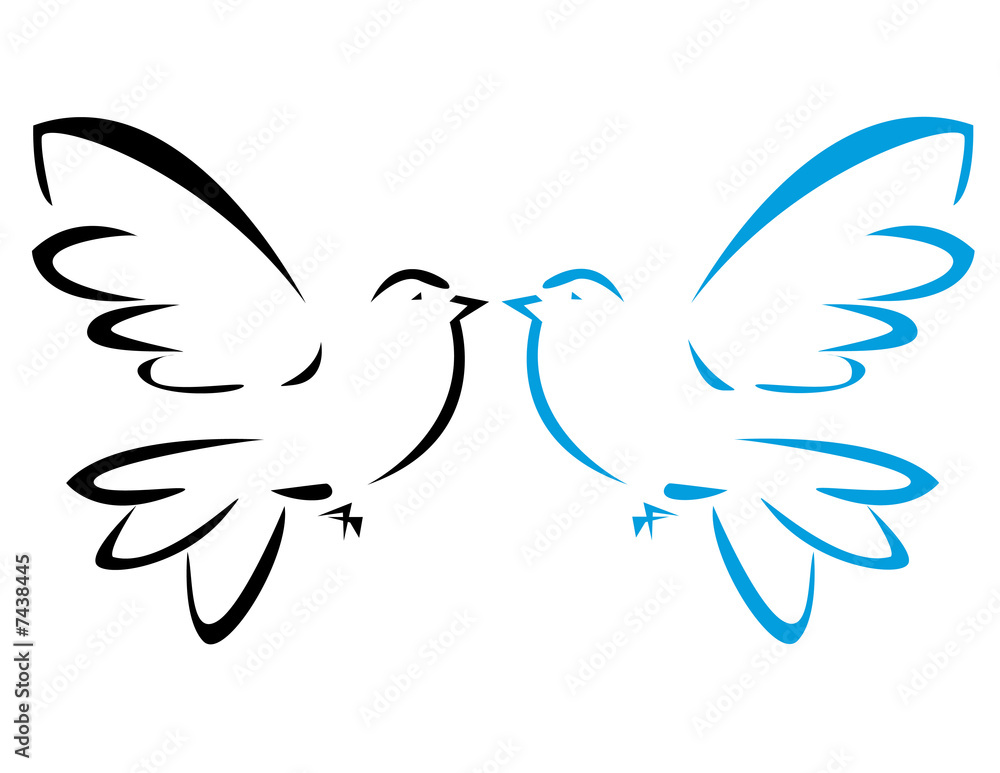 Obraz premium Vector illustration of flying dove