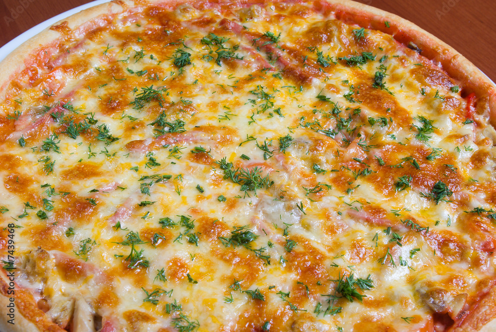 Tasty Italian pizza.Close-up