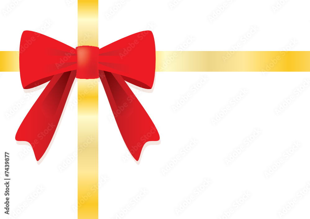 Ribbon and red bow for gift. Vector illustration. Ribbon and red bow for gift. Vector illustration.