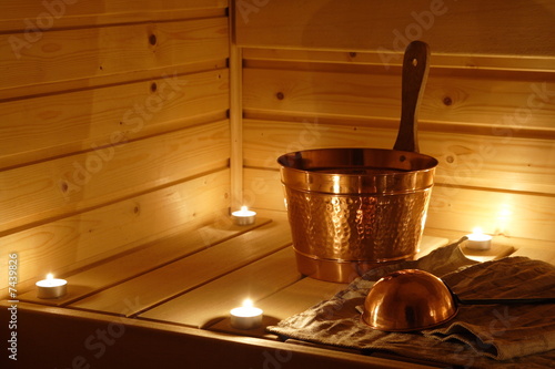 Interior of a Finnish sauna