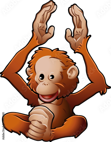 Cute Orang-utan Vector Illustration