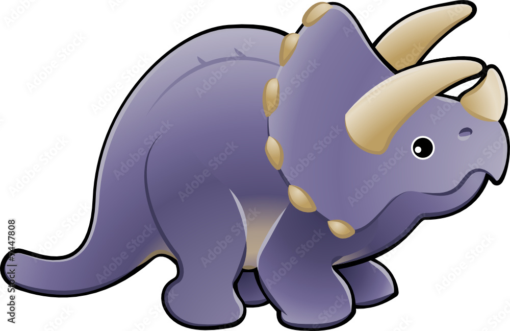 Fototapeta premium Cute triceratops dinosaur illustration
