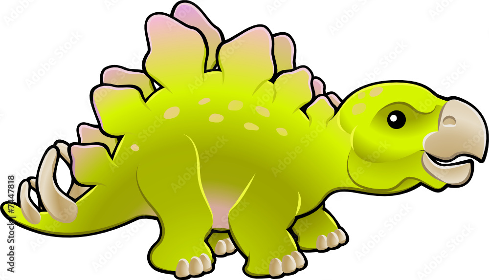 Fototapeta premium Cute friendly stegosaurus vector illustration