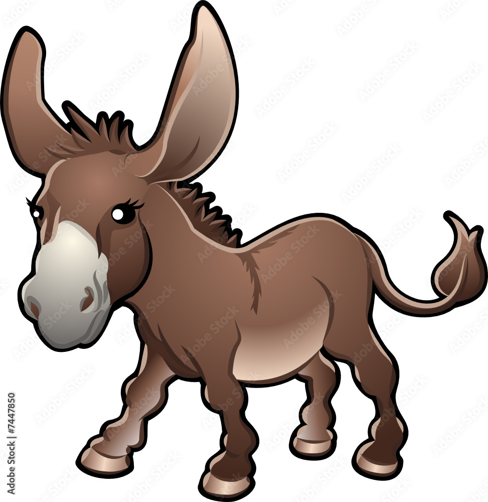 Cute Donkey Vector Illustration Cute Donkey Vector Illustration